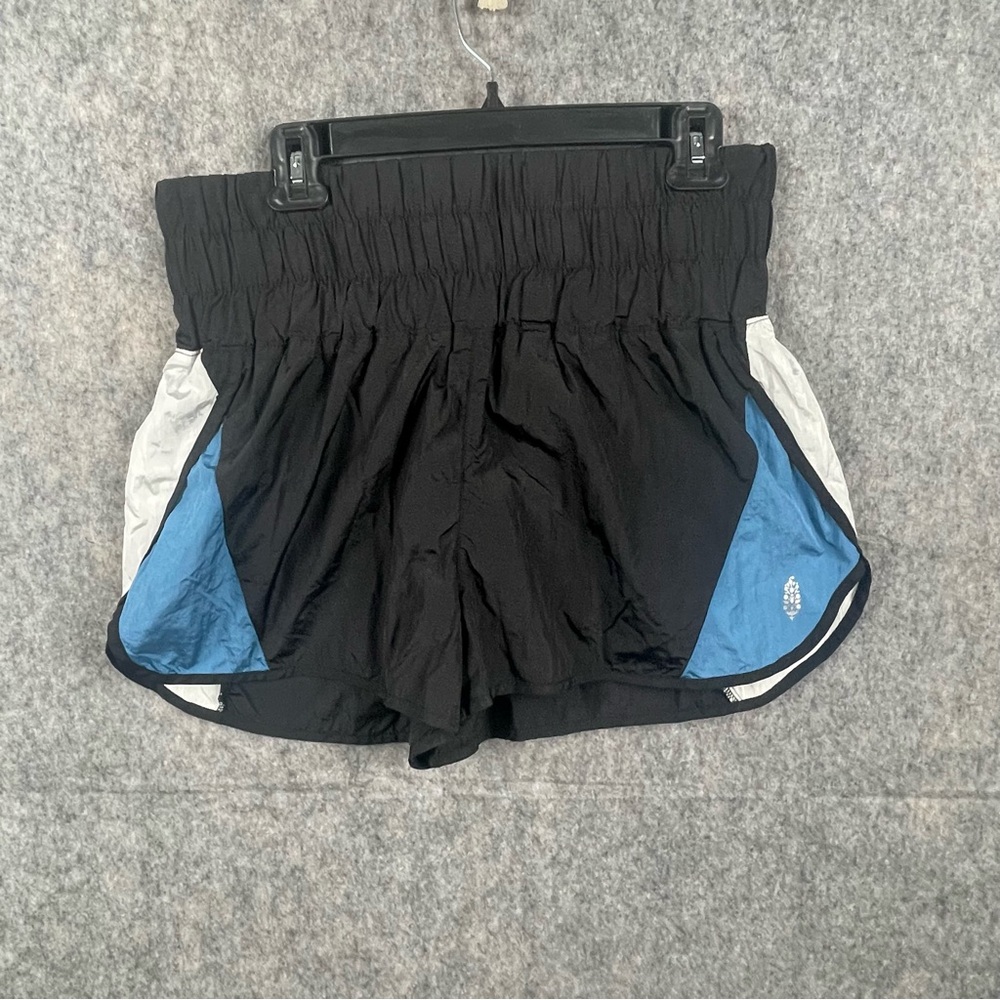 Free People Movement Womens Size Large boxer style Shorts Blue and Black‎ Nylon
